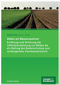 Titelblatt der Broschüre "Böden als Wasserspeicher "