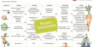 Muster eines Speiseplans.